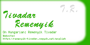 tivadar remenyik business card